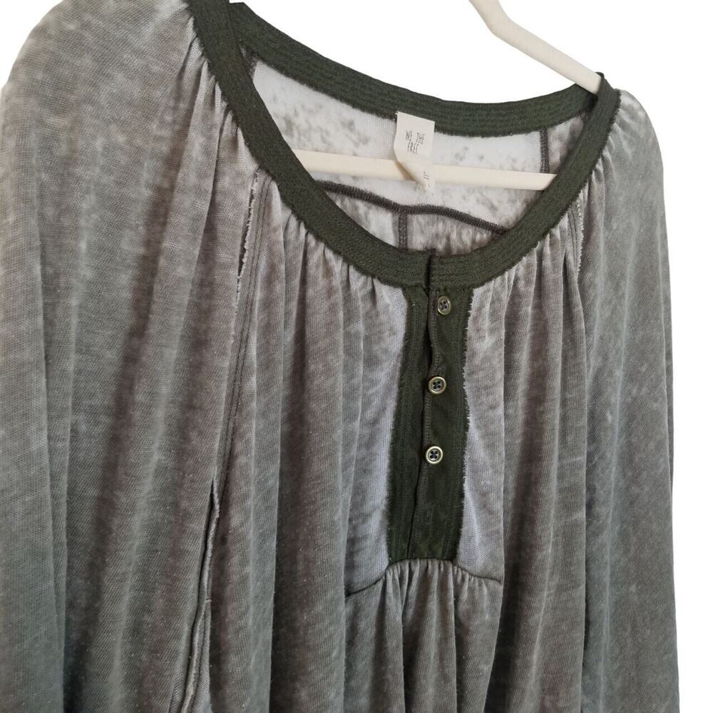 Free People Womens Acadia Burnout Henley Tunic Size M Oversized Boho Slouchy - Picture 5 of 8
